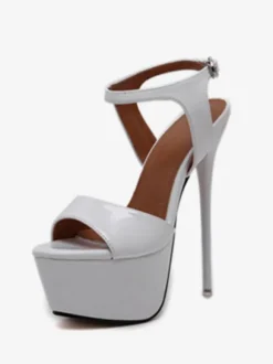 Sandales femme talon haut plateforme boucle réglable