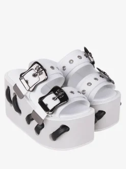 Sandales Gothiques Lolita À Bout Rond Steam Punk Chaussures D'été Compensées Lolita Noires