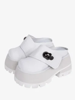 Sandales gothiques Lolita à bout rond en cuir PU Chaussures Compensées d'été Lolita blanches