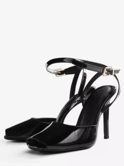 Sandales noires à talons hauts et bout ouvert pour femme modèle 2026