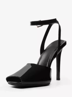 Sandales noires à talons hauts et bout ouvert pour femme modèle 2026