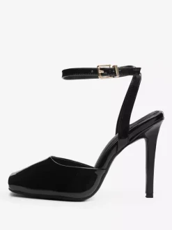 Sandales noires à talons hauts et bout ouvert pour femme modèle 2026