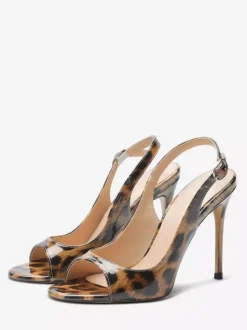Sandales noires à talons hauts bout ouvert et talon aiguille chaussures habillées