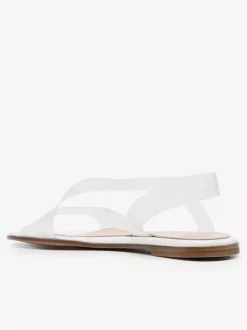 Sandales plates transparentes à bout ouvert pour femmes chaussures de plage