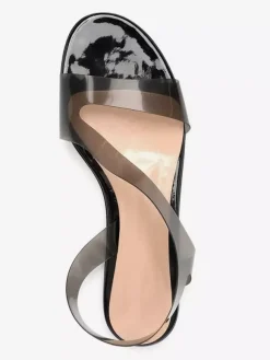 Sandales plates transparentes à bout ouvert pour femmes chaussures de plage