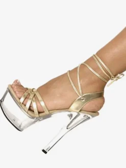 Sandales sexy femme talon haut plateforme à lanière