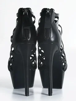 Sandales sexy femme talon haut plateforme à zip