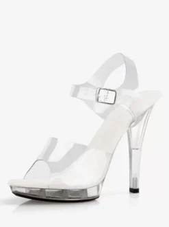 Sandales sexy pour femme avec tige en PVC transparent et bout ouvert boucle de 08 po chaussures sexy de 51 po