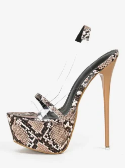 Sandales sexy pour femmes plateforme bout ouvert talon aiguille chaussures sexy