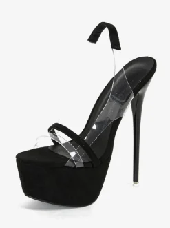 Sandales sexy pour femmes plateforme bout ouvert talon aiguille chaussures sexy