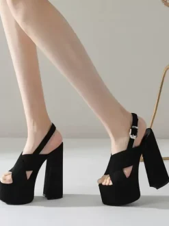 Sandales sexy pour femmes Uede cuir bout ouvert 2 