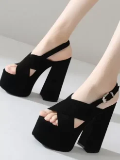 Sandales sexy pour femmes Uede cuir bout ouvert 2 