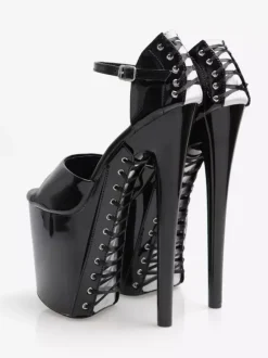 Sandales Sexy à Talons Hauts Cuir PU Vert Herbe Bout Rond Chaussures Sexy