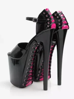 Sandales Sexy à Talons Hauts Cuir PU Vert Herbe Bout Rond Chaussures Sexy
