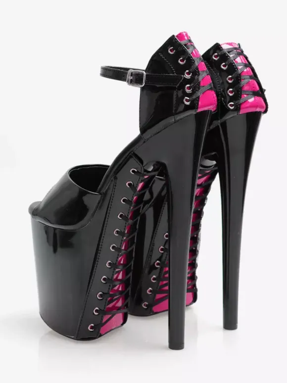 Sandales Sexy à Talons Hauts Cuir PU Vert Herbe Bout Rond Chaussures Sexy