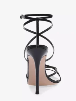 Sandales à talon pour femmes bout pointu talon aiguille sandales en PU verni