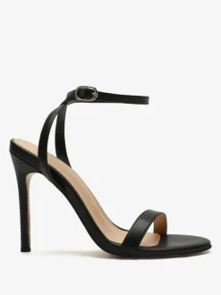 Sandales à talons Chaussures femmes noires bout ouvert talon aiguille