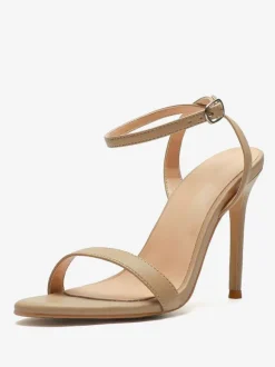 Sandales à talons Chaussures femmes noires bout ouvert talon aiguille