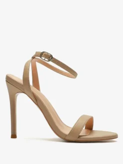 Sandales à talons Chaussures femmes noires bout ouvert talon aiguille