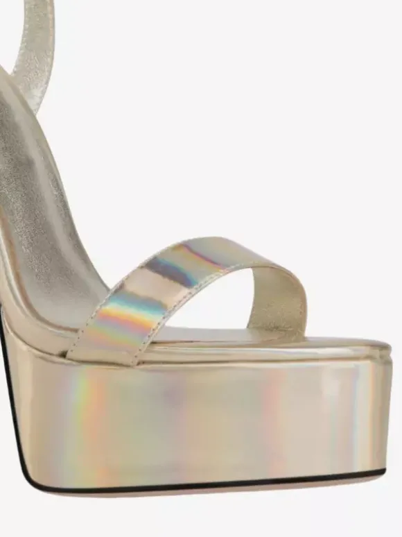 Sandales à talons hauts dorées à plateforme et bout ouvert chaussures sexy à talons hauts