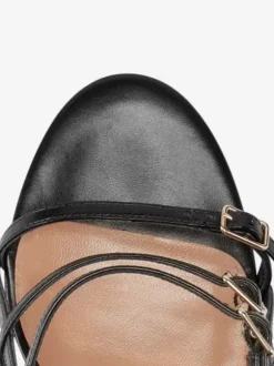 Sandales à talons hauts pour femmes bout ouvert boucles détail lanières chaussures