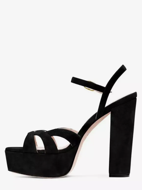 Sandales à talons hauts pour femmes plateforme talon épais bride cheville