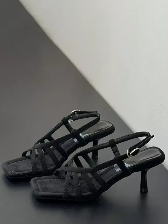Sandales à talons hauts pour femmes bout ouvert talon chaton