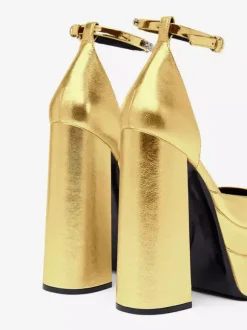 Sandales À Talons Pour Femmes À Bout Rond Talon Bottier Chaussures Cuir PU