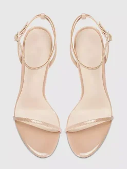 Sandales à talons pour femmes bout ouvert talon aiguille bride à la cheville chaussures de fête