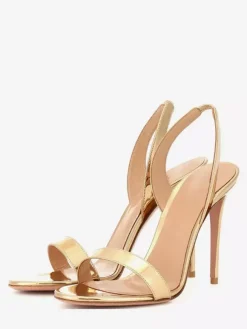 Sandales à talons pour femmes Sandales à talons aiguilles à bout ouvert en daim