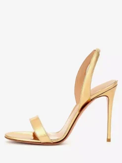 Sandales à talons pour femmes Sandales à talons aiguilles à bout ouvert en daim