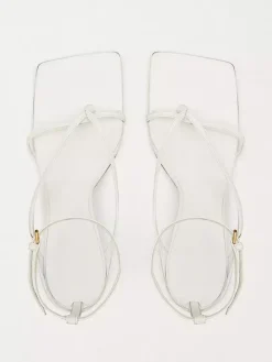 Sandales tongs bleues pour femmes sandales à talons hauts et brides.