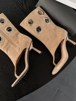 Sandales tongs pour femmes bottines à talons hauts et boucle