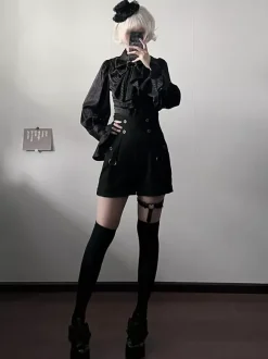 Short Lolita droit noir style bloomer gothique Lolita