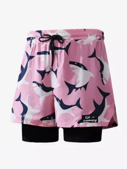 Short imprimé pour homme avec cordon de serrage à la taille pour l'été pour le cyclisme et la plage