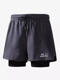 Short imprimé pour homme avec cordon de serrage à la taille pour l'été pour le cyclisme et la plage