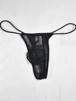 Slip Homme Solide Motif Toile d'Araignée Nylon