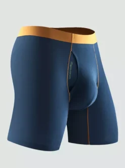Sous-vêtements pour hommes caleçons boxers longs en fibre de bambou naturelle caleçons unis de qualité supérieure