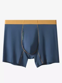 Sous-vêtements pour hommes caleçons boxers longs en fibre de bambou naturelle caleçons unis de qualité supérieure