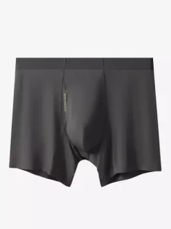 Sous-vêtements pour hommes caleçons boxers longs en fibre de bambou naturelle caleçons unis de qualité supérieure