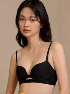Soutien-gorge à décolleté plongeant avec découpe et armatures sans coutures