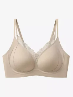 Soutien-gorge sans coutures et sans armatures avec bordure en dentelle effet push-up confortable