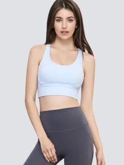 Soutien-gorge De Yoga Col Rond Nylon Top De Tennis Sans Manches Pour Femme Sport