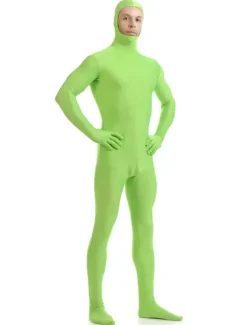 St Patricks Day Costume vert 2026 Zentai Lycra Spandex Combinaison avec le visage ouvert Déguisements Halloween