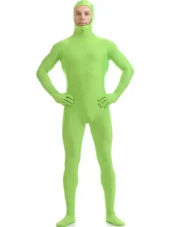 St Patricks Day Costume vert 2026 Zentai Lycra Spandex Combinaison avec le visage ouvert Déguisements Halloween