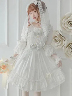 Steampunk Lolita Blouses Lolita Top Ruffles Bows Half Sleeves Blouse White Lolita Shirt