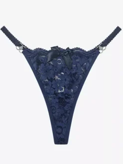 String Lingerie Culotte Dentelle Blanche N艙uds Slip Sexy Intérieur String Invisible