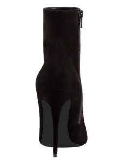 Suede Black Booties High Heel Pointed Toe Bottines Tailles US 4-10.5 Chaussures