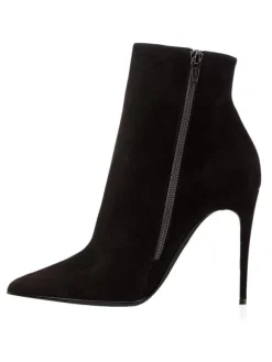 Suede Black Booties High Heel Pointed Toe Bottines Tailles US 4-10.5 Chaussures