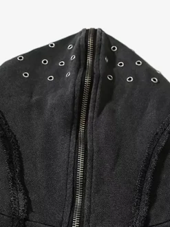 Sweat À Capuche En Polyester Manches Longues Glissière Éclaire Décontracté Homme